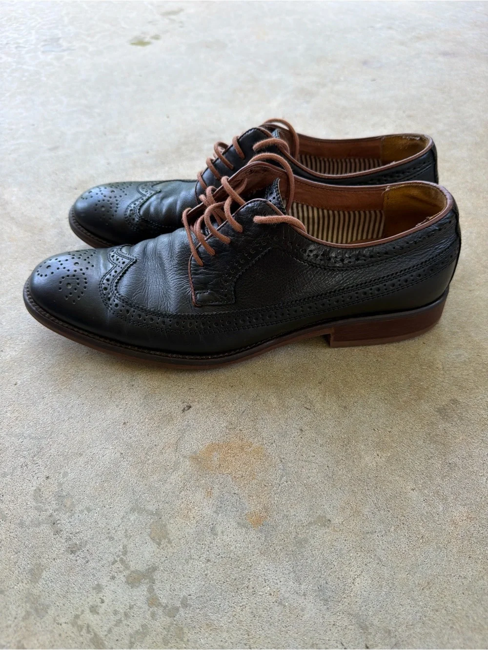 Johnston & Murphy Black Leather Long Wing Derby Men’s Dress Shoes 11.5 M
